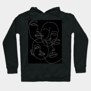 One Line & Four Faces Hoodie